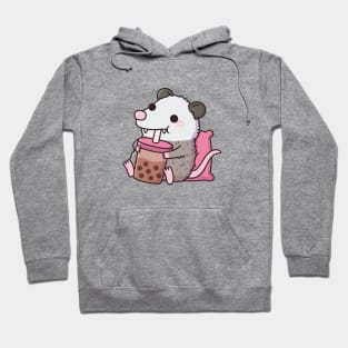 Cute Opossum Drinking Boba Tea Hoodie